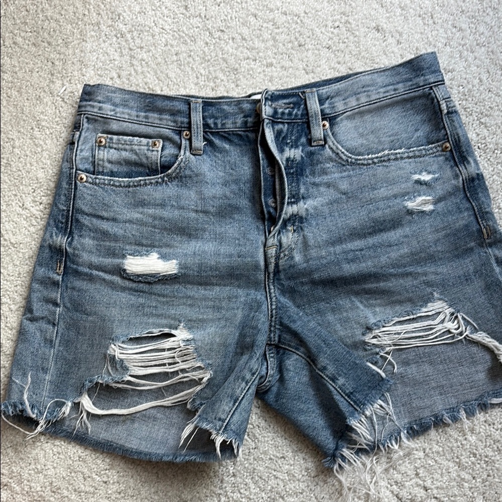 Pistola Blue Distressed Jean Shorts
